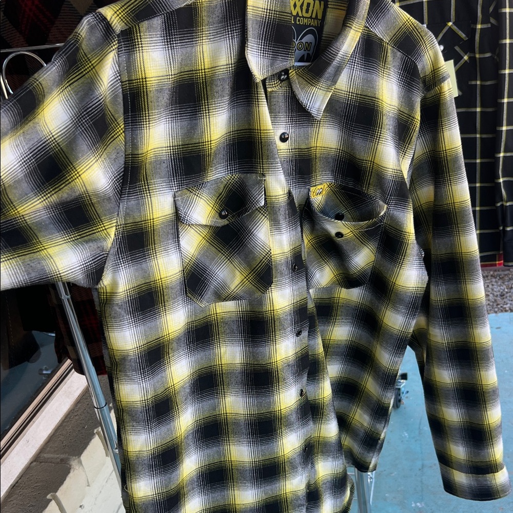 DIXXON Black and Yellow Plaid Button Down Shirt